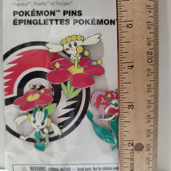 Pokemon Flabebe Floette And Florges Enamel Pins Set Official Nintendo Badges - Picture 2 of 3